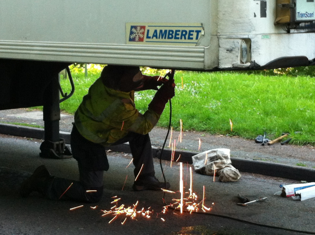 Road side trailer breakdown callout welding repairs